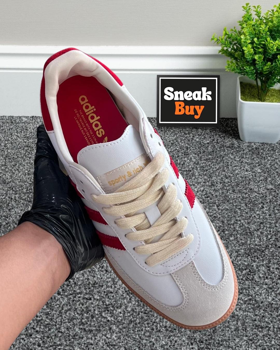 Adidas Samba x Sporty & Rich “White Collegiate Burgundy”