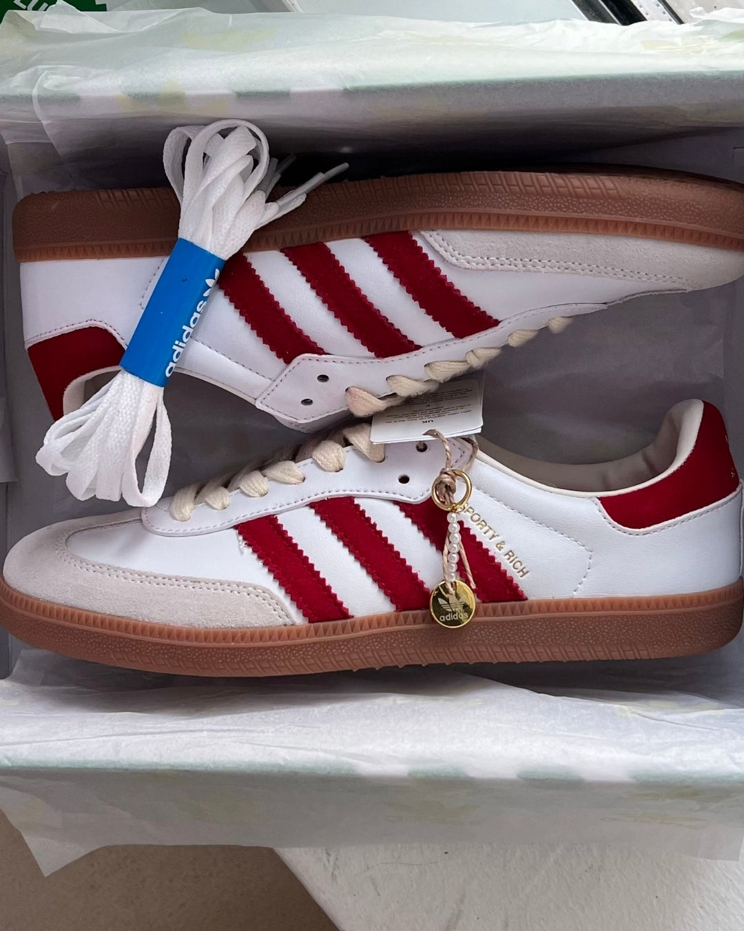 Adidas Samba x Sporty & Rich “White Collegiate Burgundy”