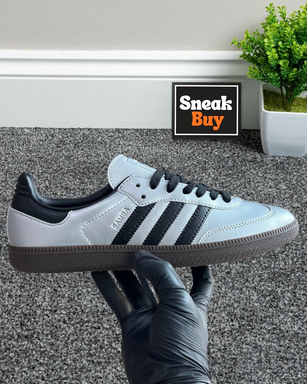 Adidas Samba OG “Silver Metallic/Black/Gum”
