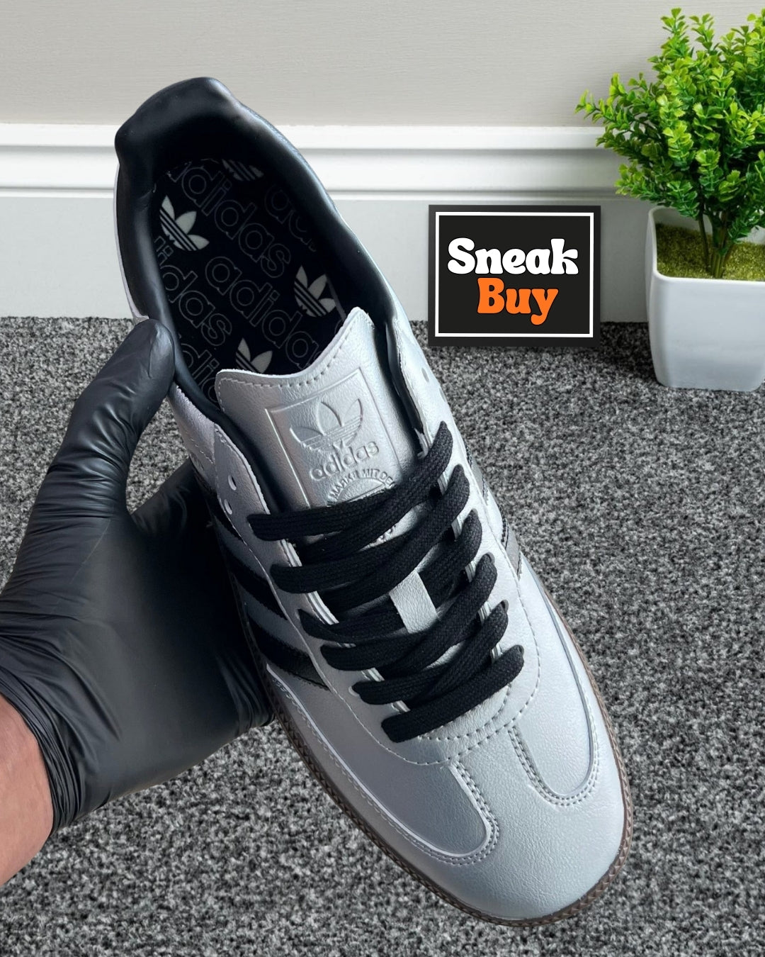 Adidas Samba OG “Silver Metallic/Black/Gum”