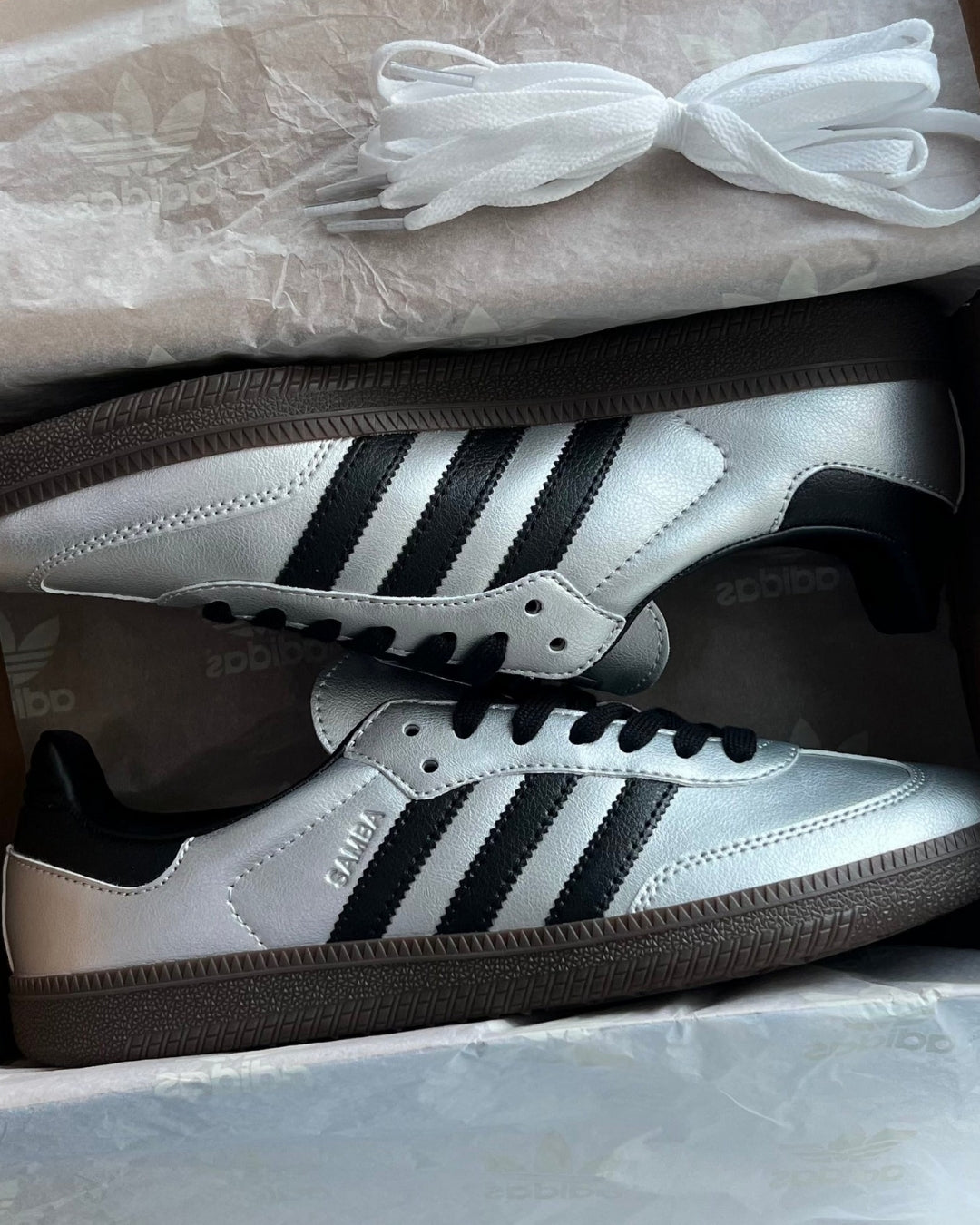Adidas Samba OG “Silver Metallic/Black/Gum”