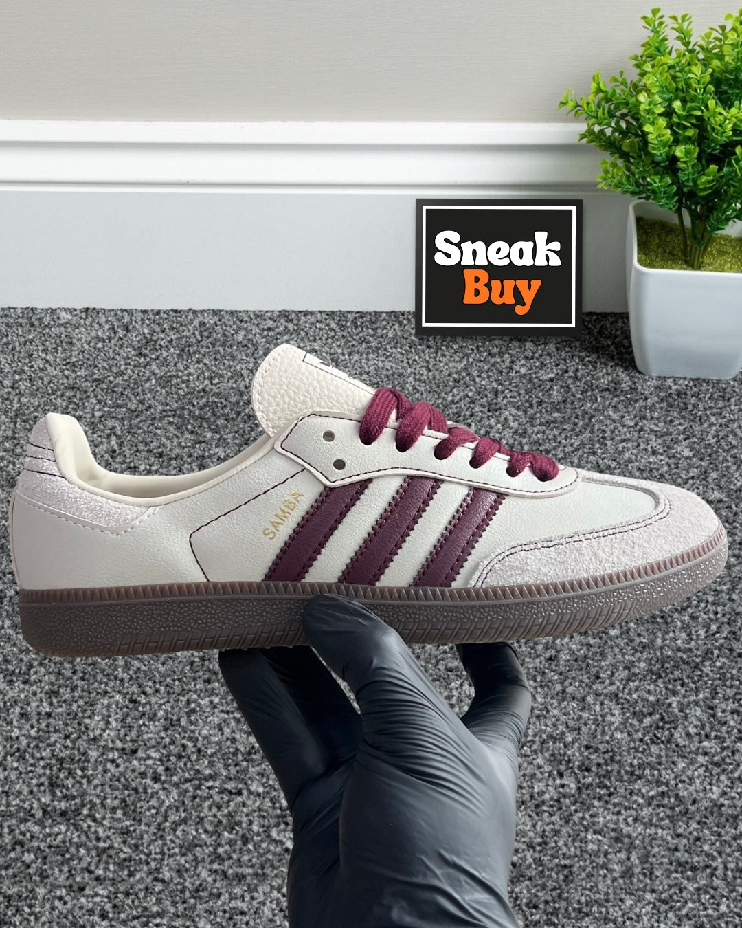 Adidas Samba OG "Wonder White/Maroon"