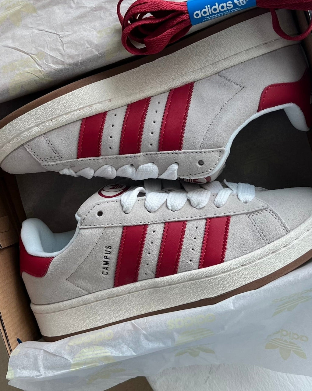 Adidas Campus 00s “Crystal White Better Scarlet”