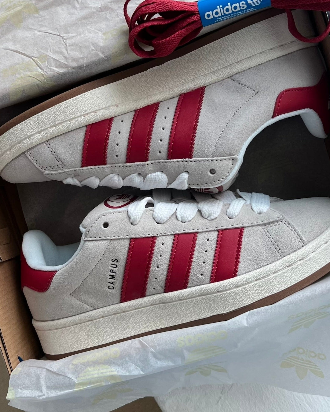 Adidas Campus 00s “Crystal White Better Scarlet”