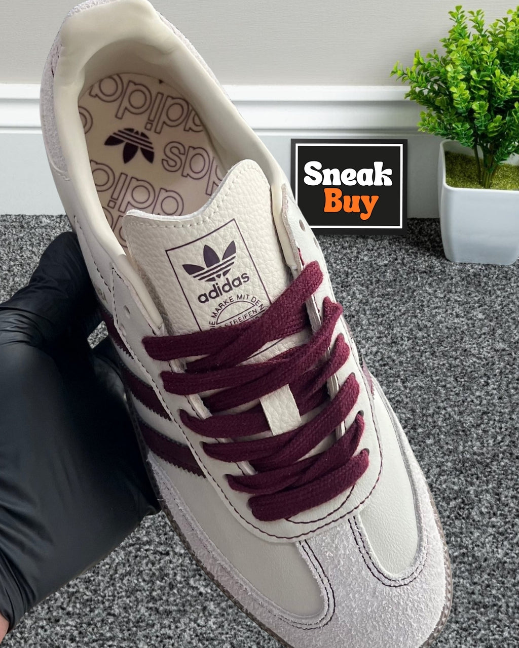 Adidas Samba OG "Wonder White/Maroon"