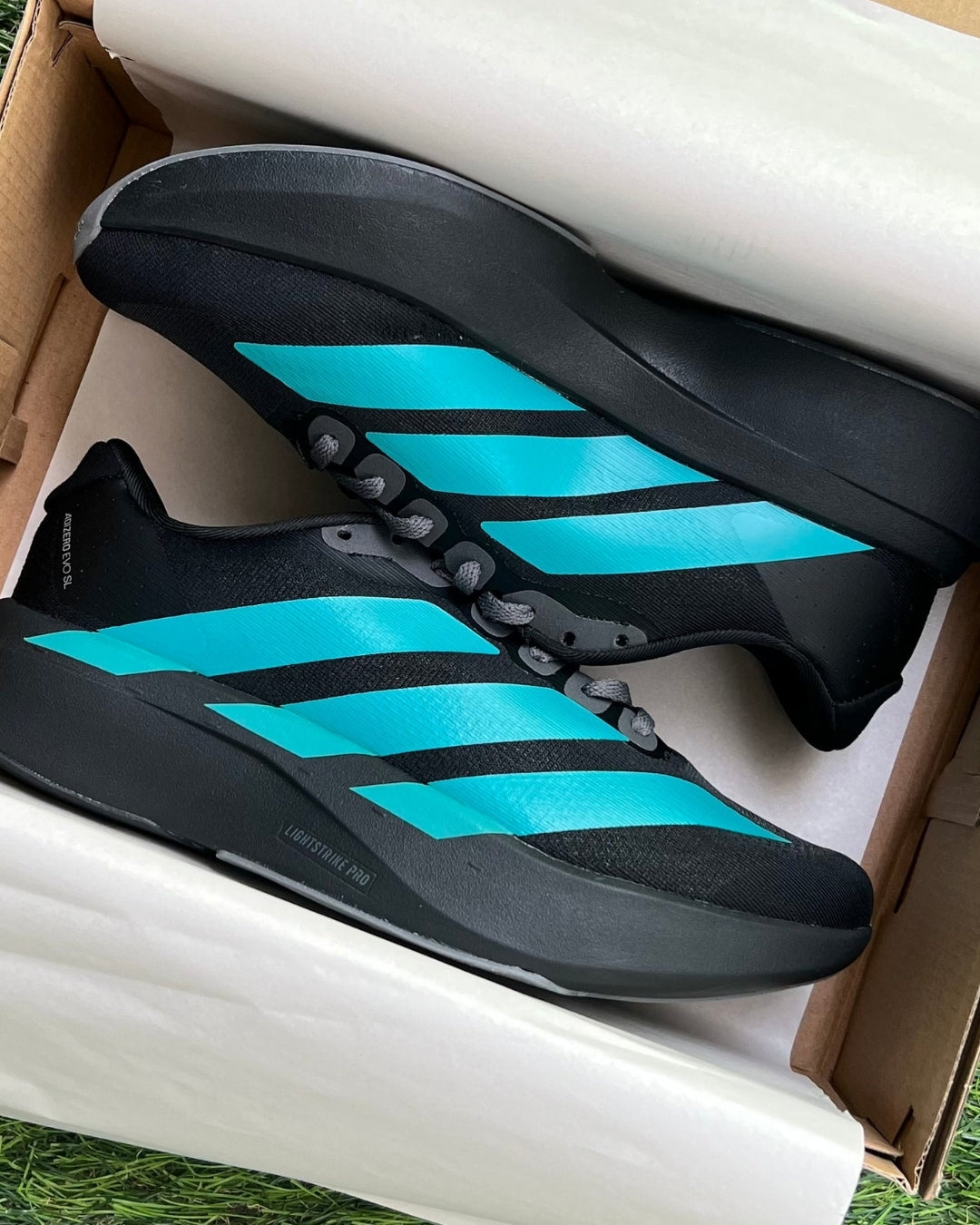 Adidas Adizero Evo SL “Core Black / Pure Teal / Grey Four”